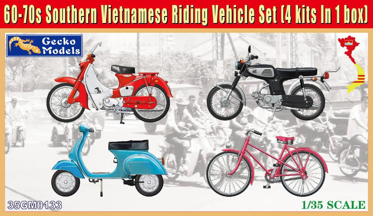 Gecko 35GM0133 1/35 60~70¡¯s Southern Vietnamese Riding Vehicle Set 4 Kits Model ModelHive