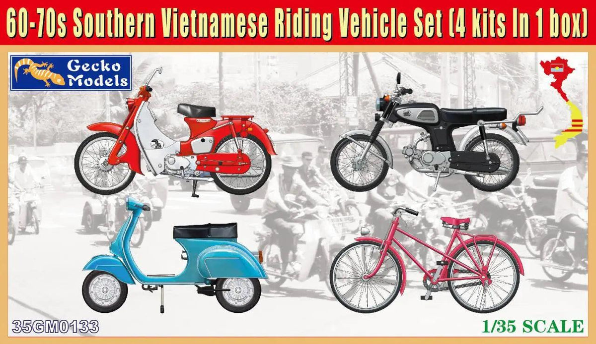 Gecko 35GM0133 1/35 60~70¡¯s Southern Vietnamese Riding Vehicle Set 4 Kits Model ModelHive