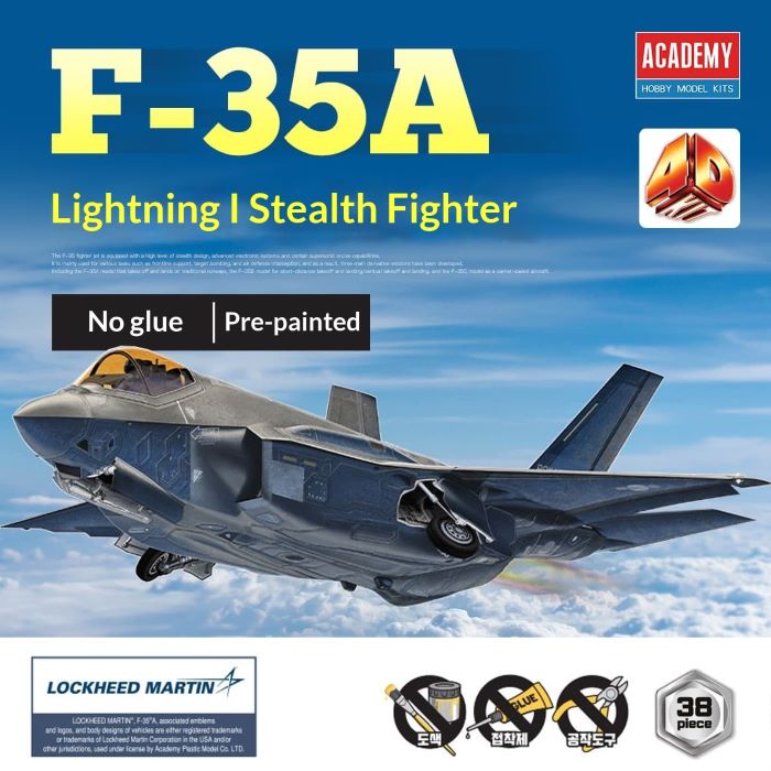 Academy AC15406 F-35A Lightning II Fighter Plane Model (4D KIT)-Model Collector