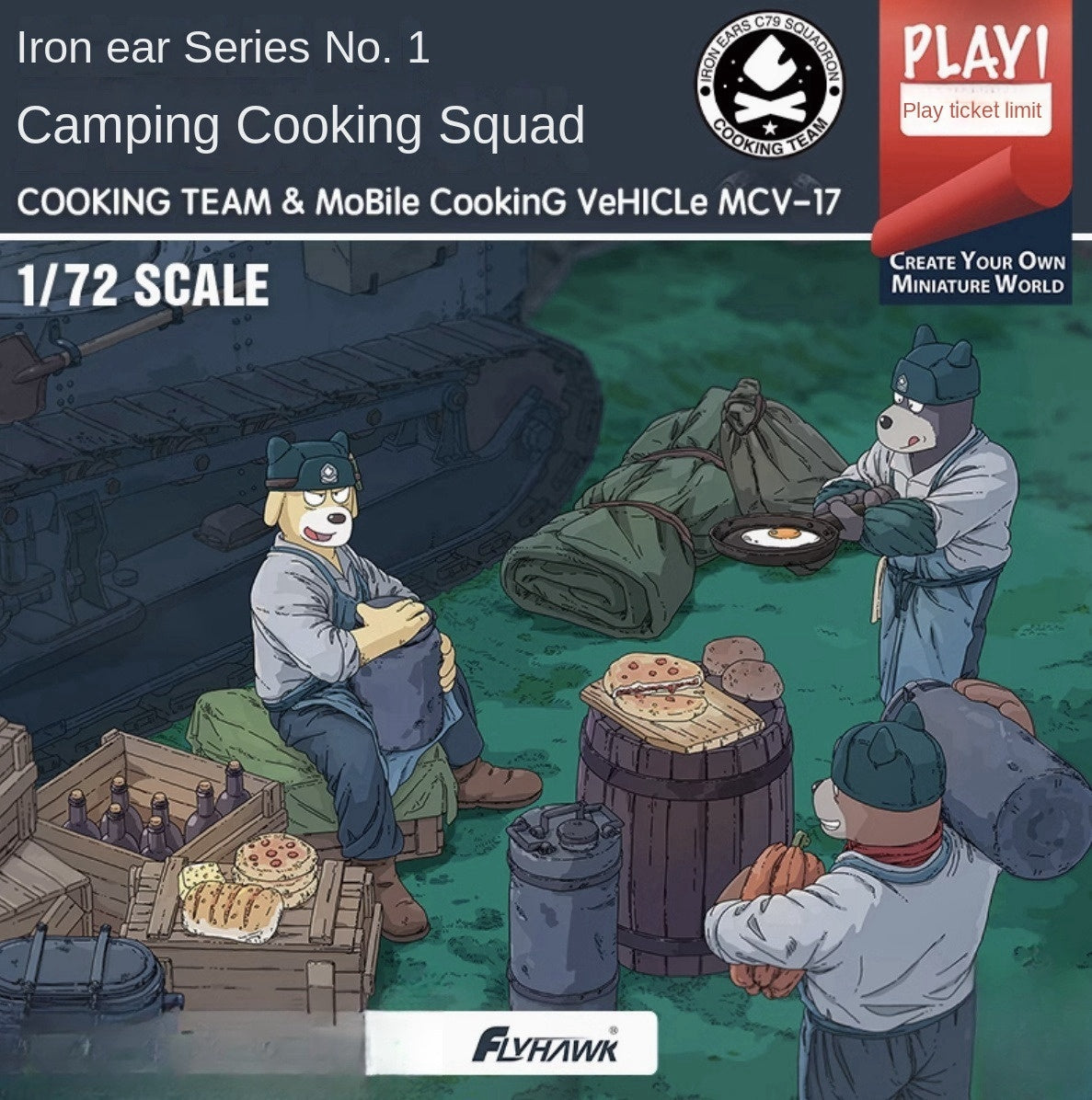 Flyhawk FH3600 1/72 Cooking Team & Mobile Cooking Vehicle MCV-17 Model Kit