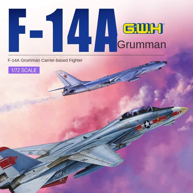 GreatWall L7206 1/72 Scale f-14a Grumman Carrier-Based fighter model kit - ModelHives