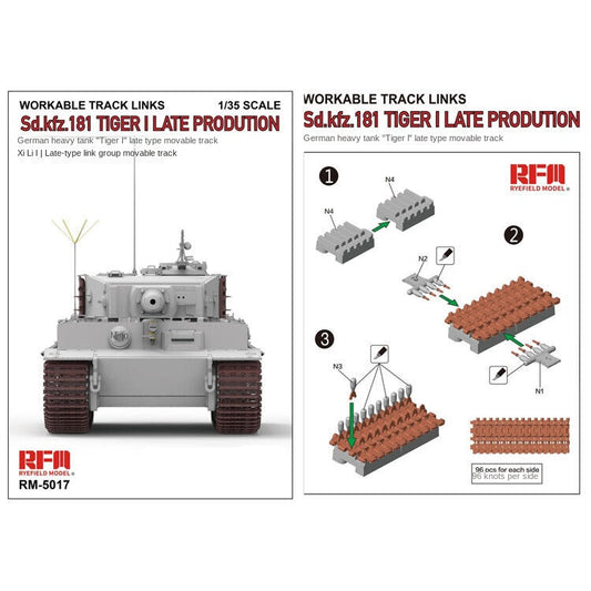 Ryefield-Model 1/35 5017 Workable Track For Tiger I Late Production
