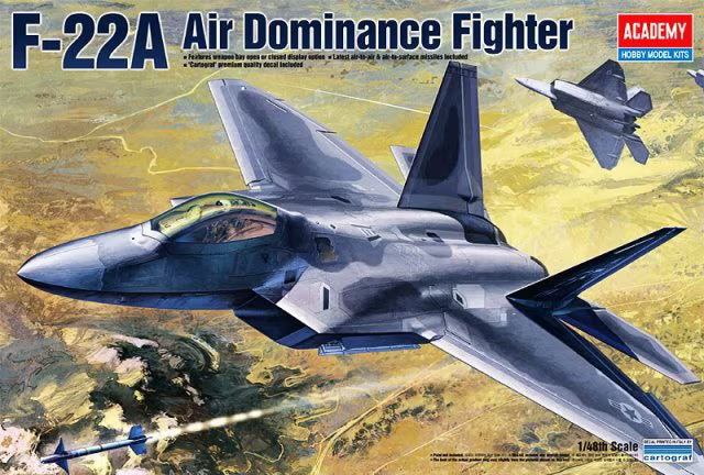 Academy AC12212 1/48 USAF F-22A Air Dominance Aircraft Model Kit