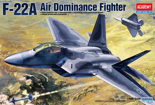 Academy AC12212 1/48 USAF F-22A Air Dominance Aircraft Model Kit