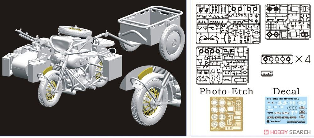 Great Wall L3510 German Motorcycle R75 w/Sidecar 1/35 New Model Kit