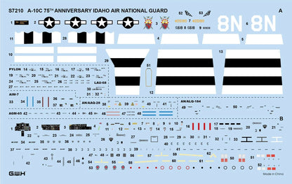 Discover the Great Wall S7210 A-10C 75th Anniversary model kit, perfect for aviation enthusiasts and collectors alike. Build your own Idaho Air National Guard replica!