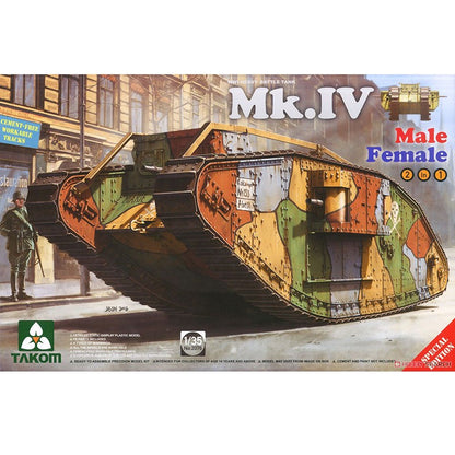 Takom 2076 1/35 WWI Mk.IV 2 in1 Tank Model Kit