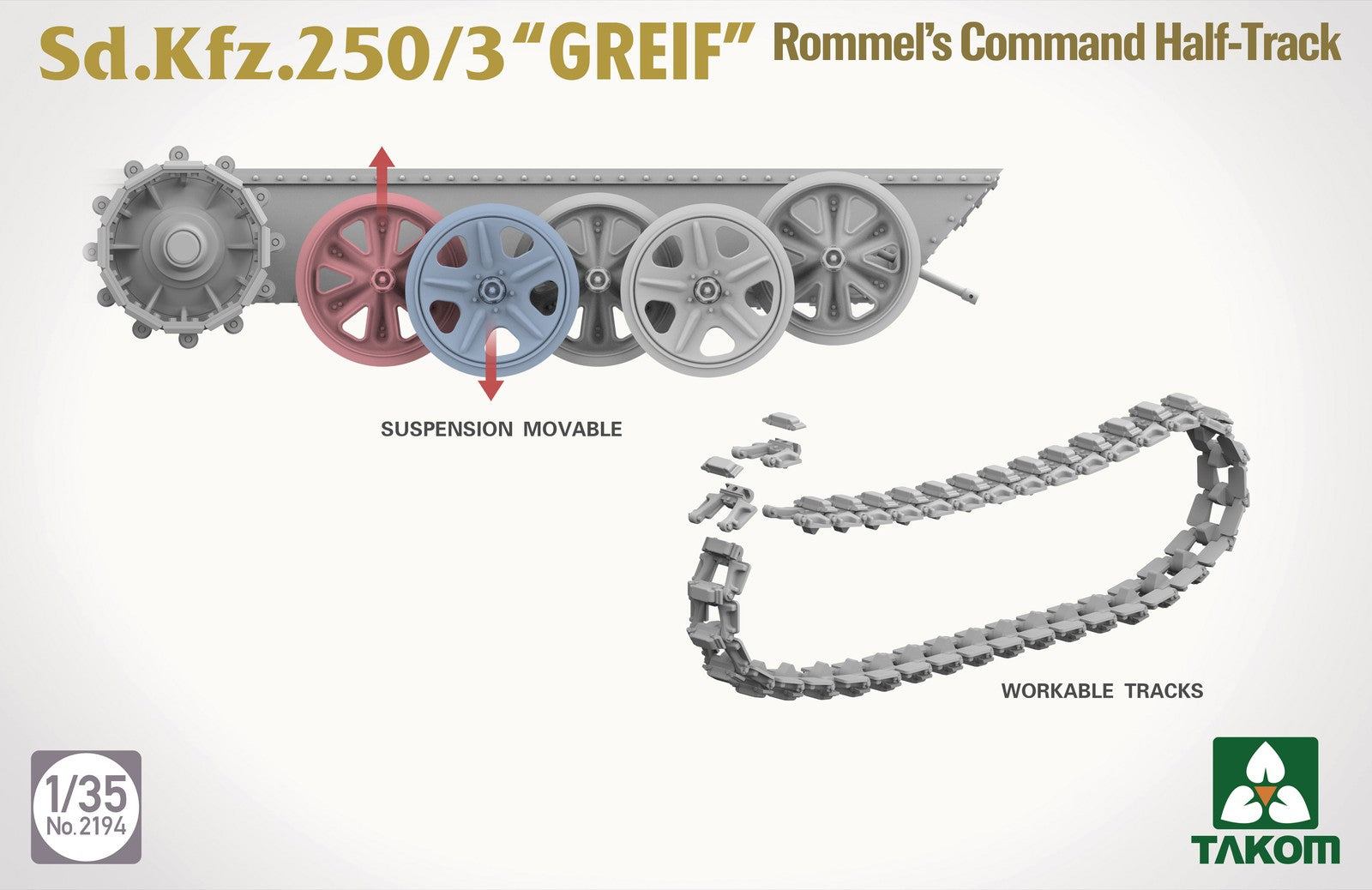 Explore this TAKOM 2194 1/35 Scale Sd.Kfz.250/3 Greif Half-Track Tank Model Kit 