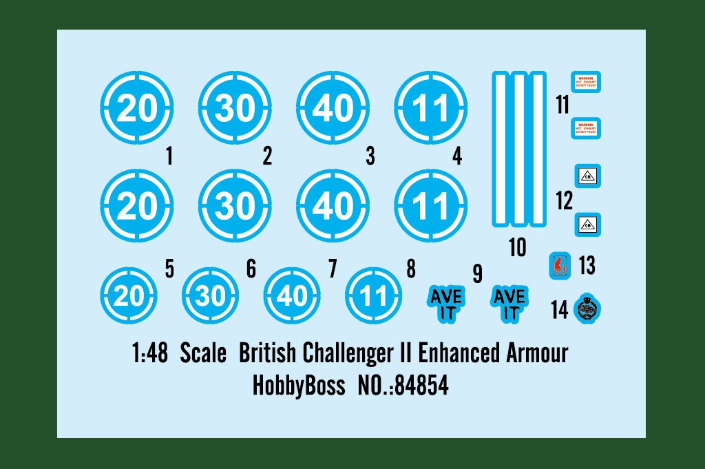 Hobbyboss 84854 1/48 British Challenger Il Enhanced Armour Tank Model Kit