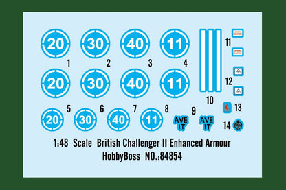 Hobbyboss 84854 1/48 British Challenger Il Enhanced Armour Tank Model Kit