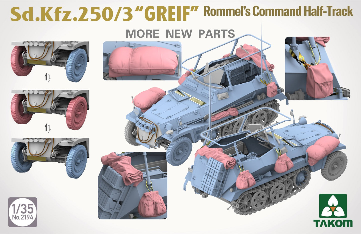 Explore this TAKOM 2194 1/35 Scale Sd.Kfz.250/3 Greif Half-Track Tank Model Kit 