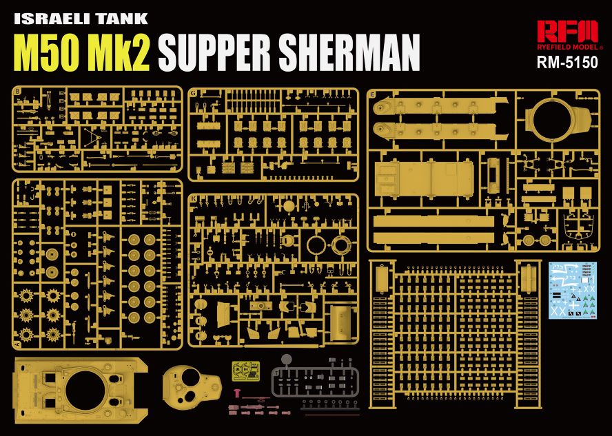 RYE FIELD 5150 1/35 Israeli Tank M50 Mk2 SUPER SHERMAN Assembly Model Kit
