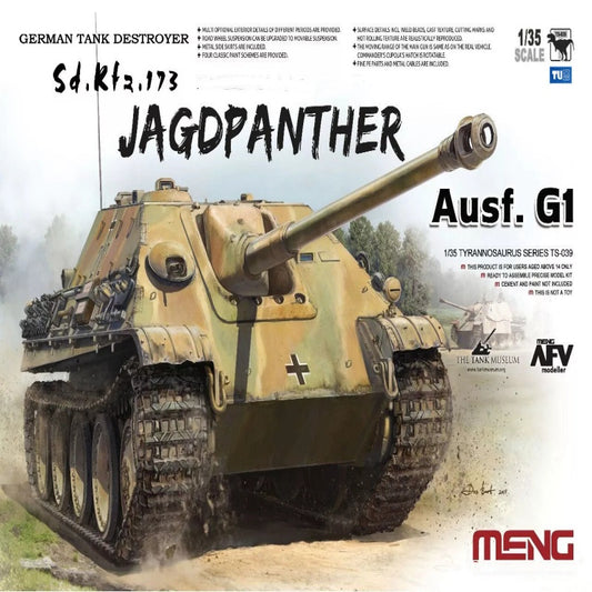 Sd.Kfz.173 Jagdpanther Ausf.G1 Tank Model Kit 1/35 | Meng TS-039 Model