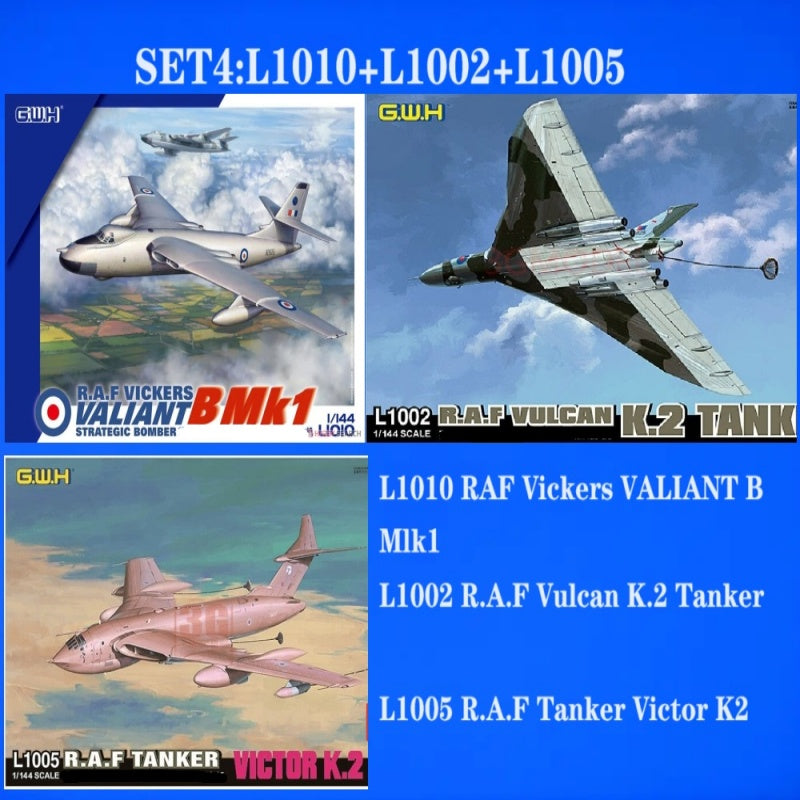 Great Wall Hobby RAF Vickers VALIANT B Mlk1 Strategic Bomber&Vulcan B2&Victor B2