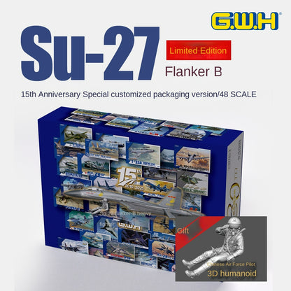Great Wall S4818 1/48 Su-27 Flanker-B Fighter 15th Anniversary Limited w/Pilots