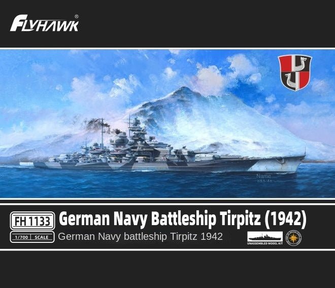 1/700 Scale German Navy Battleship Tirpitz(1942) Model Kit | Flyhawk FH1133 - ModelHives
