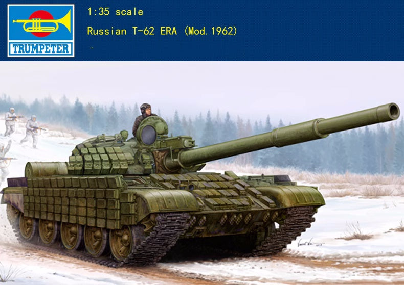 Trumpeter 01555 1/35 scale Russian T-62 ERA Mod.1962 tank model kit