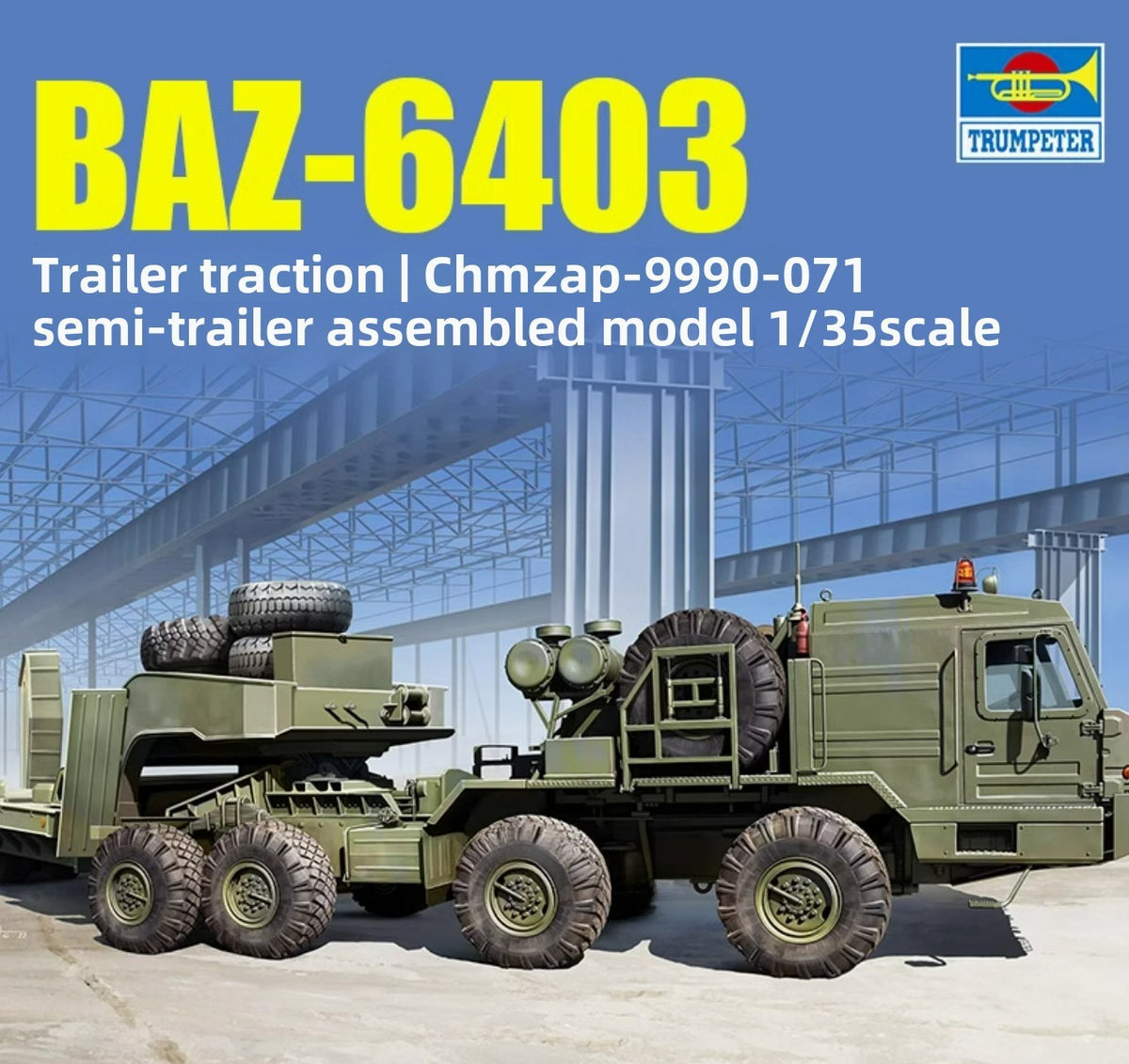 Trumpeter 01086 1/35 Scale BAZ-6403 with ChMZAP-9990-071 Trailer Model Kit