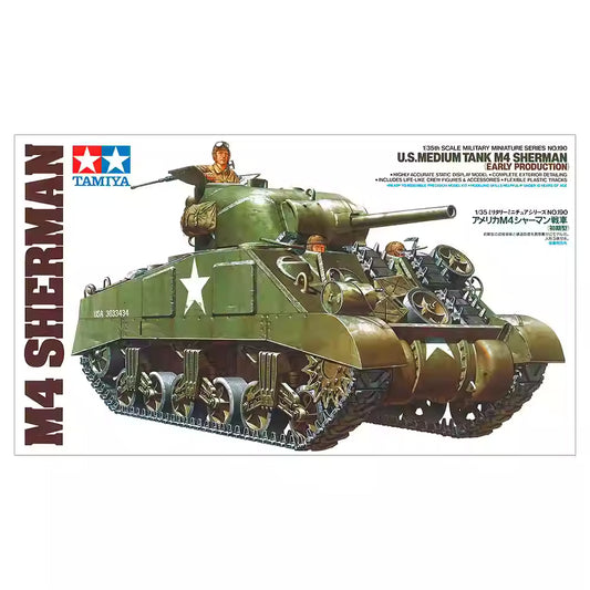1/35 Scale Model Kit U.S Medium Tank M4 Sherman Early Production | Tamiya 35190