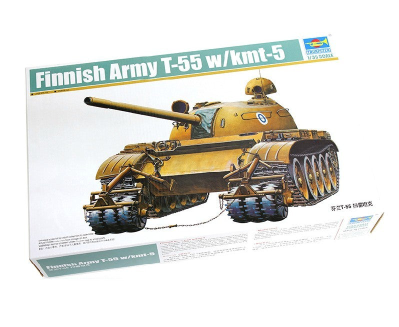 Trumpeter 1/35 00341 Finnish Army T-55 Tank Model with KMT-5