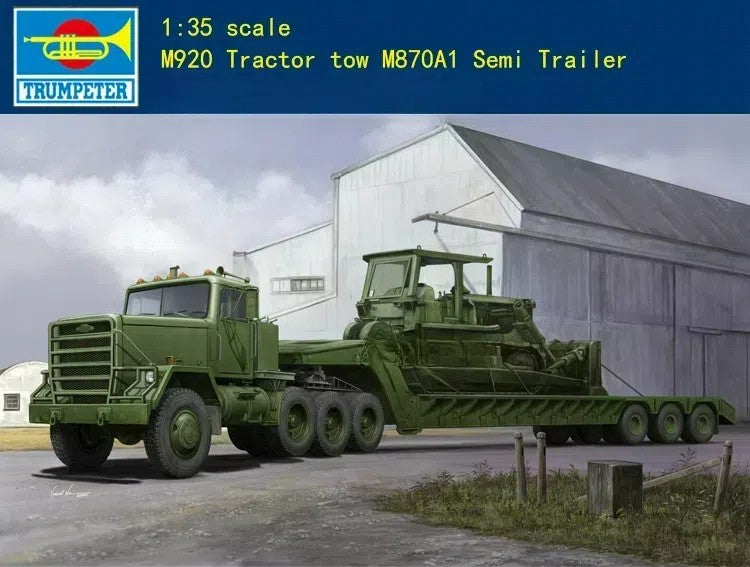 Trumpeter 01078 1:35 Scale M920 Tractor tow M870A1 Semi Trailer Model Kit