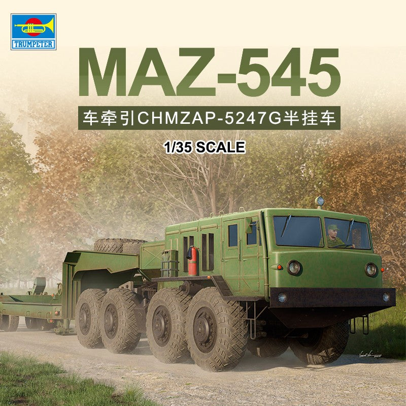 Trumpeter Models 01089 1/35 MAZ-545 Transporter with CHMZAP-5247G Semi-Trailer