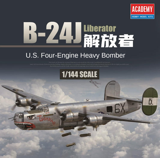 ACADEMY AC12666 1/144 B-24J Liberator U.S. Four-Engine Heavy Bomber Model Kit