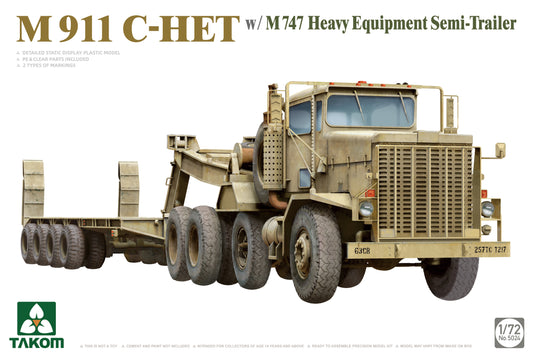 TAKOM 5024 1/72 M911 C-HET w/M747 Heavy Equipment Semi-Trailer Model Kit
