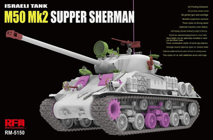 RYE FIELD 5150 1/35 Israeli Tank M50 Mk2 SUPER SHERMAN Assembly Model Kit