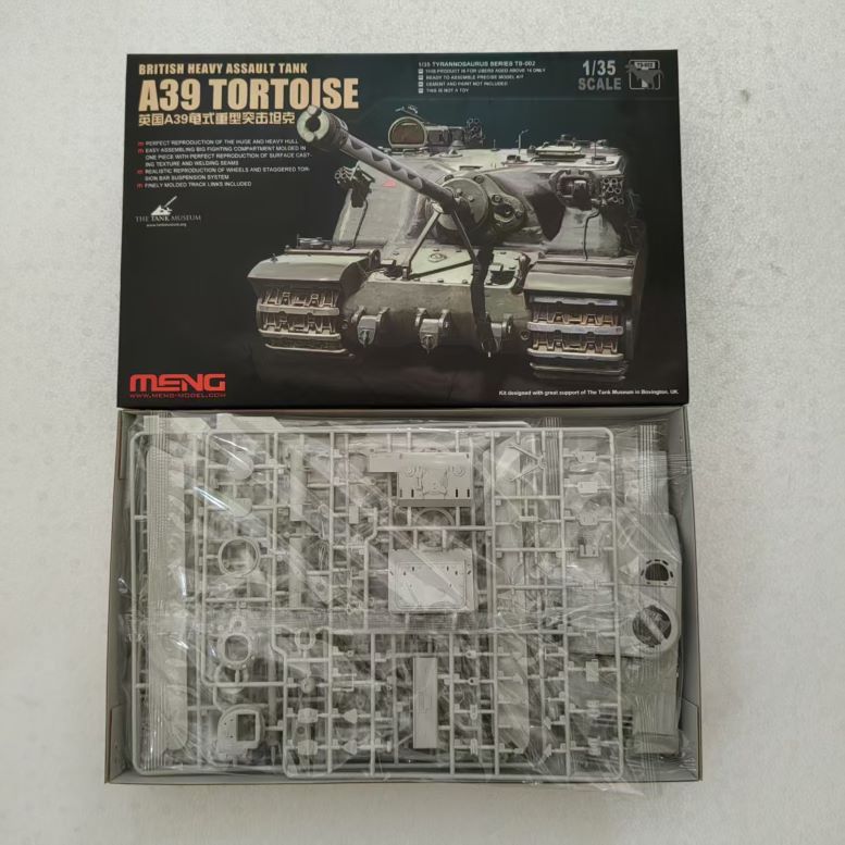 Discover the Meng TS-002 1/35 A39 Tortoise British Heavy Assault Tank model kit, perfect for enthusiasts seeking quality and detail in their builds!