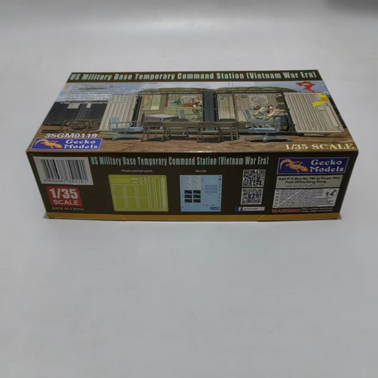 Discover the Gecko 35GM0119 1/35 Military Base Command Station Model Kit, perfect for collectors and enthusiasts of Vietnam War era models. Limited stock!