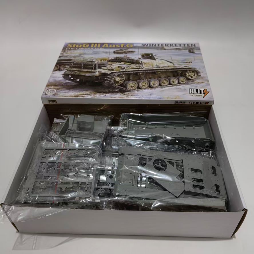 Explore this StuG.III Ausf.G Tank Model Kit with WINTERKETTEN 1/35 |Takom 8010