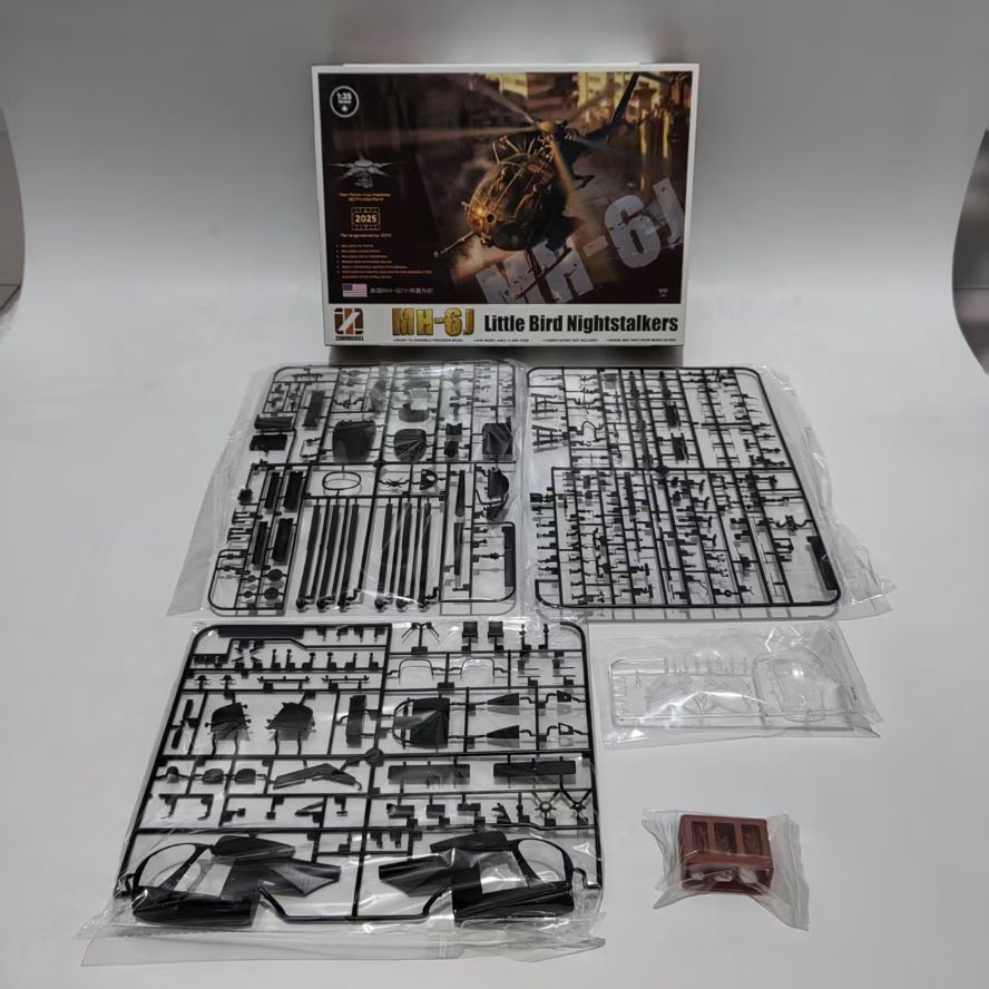 Explore this US MH-6J Little Bird Nightstalkers Helicopter Model Kit 1/35 | Zimi Model ZM50002