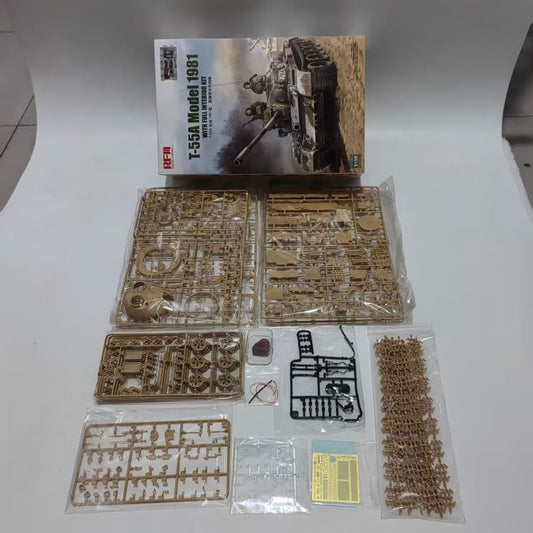 Discover the RYE FIELD 5155 T-55A 1/35 Tank Model Kit with full interior, workable suspension, and track – the perfect addition for hobbyists!