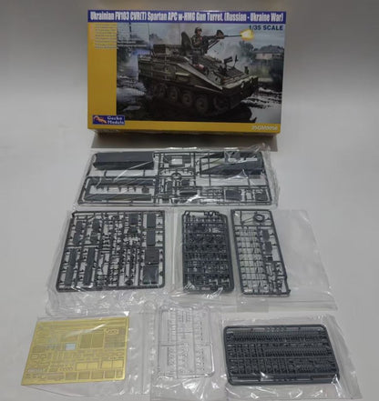 Explore the Ukrainian FV103 CVR.T Spartan APC model kit, featuring movable tracks and etched details—a must-have for military enthusiasts!