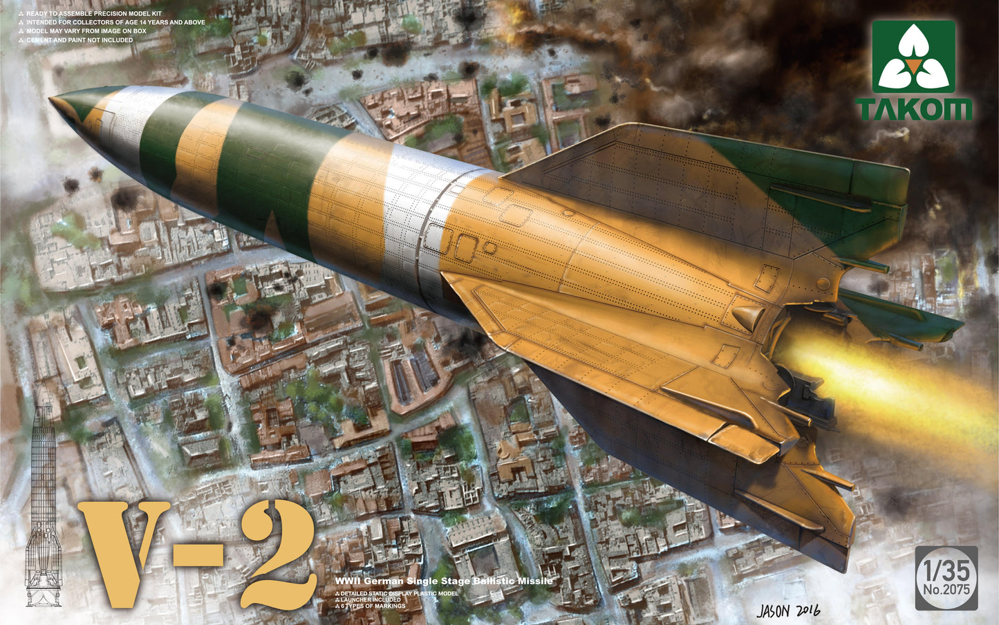 Takom 2075 1/35 WWII German V-2 Rocket Single Stage Ballistic Missile Model kit Presale