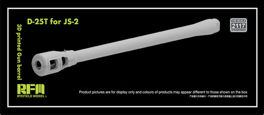 RYE FIELD RM21117 1/35 Scale 3D Printed D-25T Gun Barrel for JS-2 Tank Model 