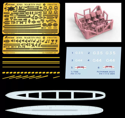 FLYHAWK FH1173S 1/700 HMS Martin 1942 Destroyer Deluxe Edition w/3D Printed Part