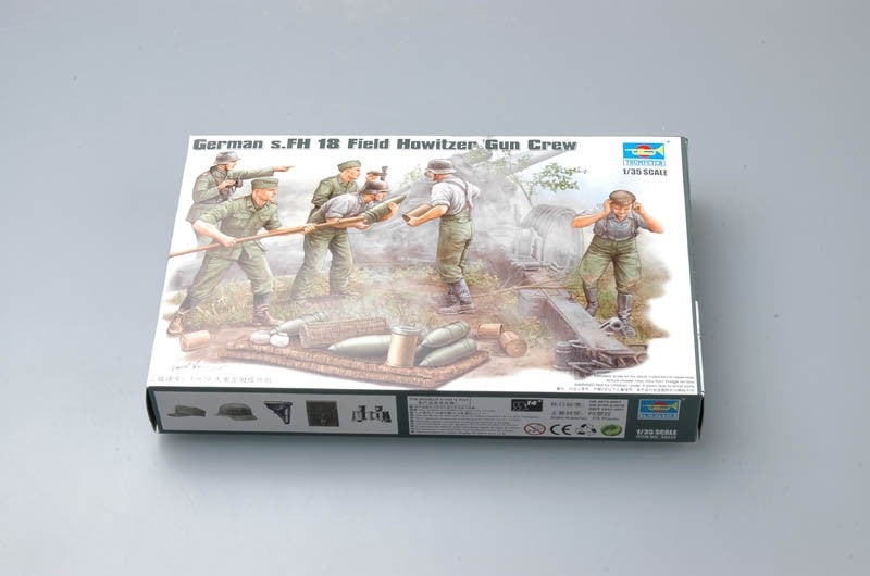 Trumpeter 00425 1/35 German s.FH 18 Field Howitzer Gun Crew