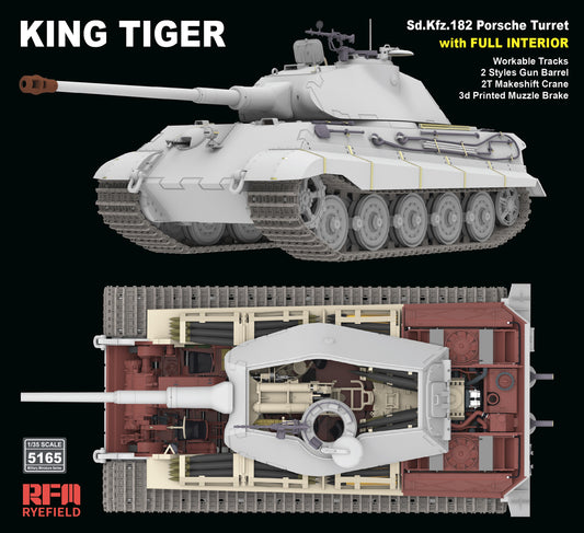 Rye Field RFM-5165 1/35 Sd.Kfz.182 KING TIGER Porsche Turret Full Interior Kit Presale