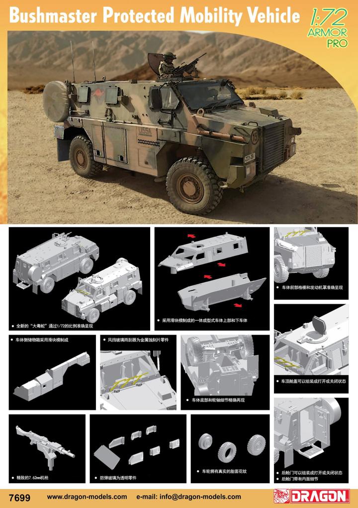 DRAGON 7699 1/72 Australian "Big Viper" Protected Motor Vehicles model kit