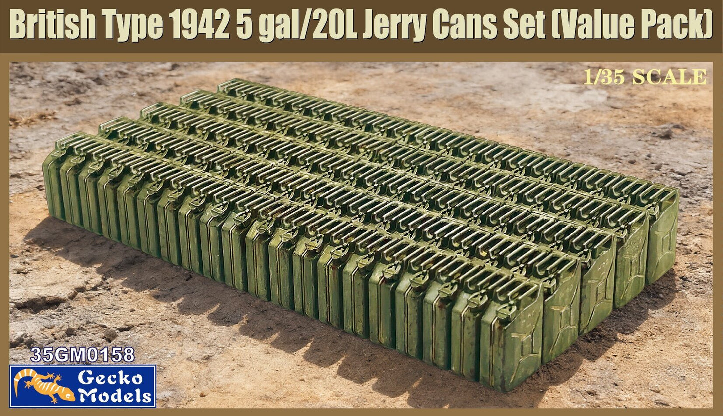 Gecko 35GM0158 1/35 British Type 1942 5gal/20L Jerry Can Set(Value Pack Model )