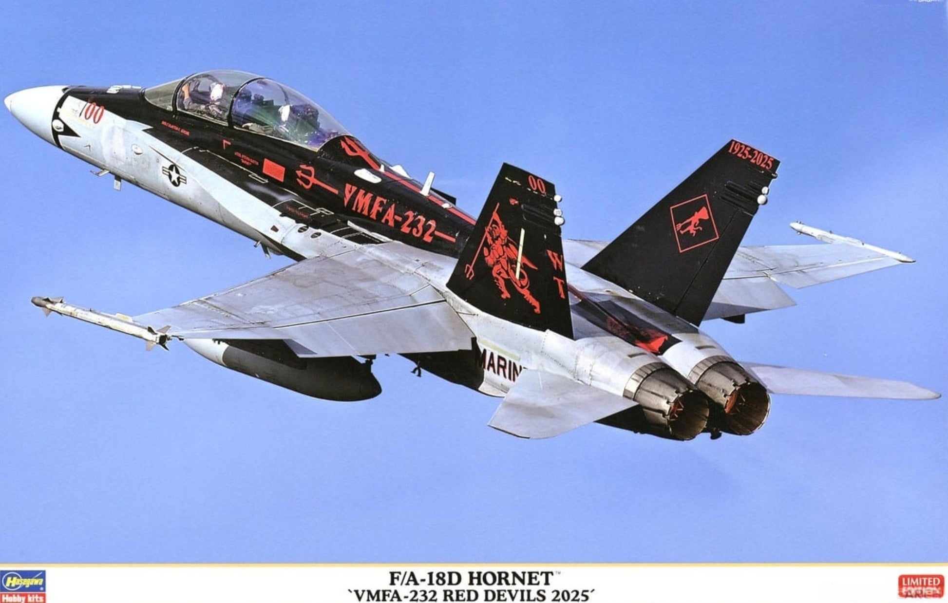 HASEGAWA HA07562 1/48 F/A-18D Hornet `VMFA-232 Red Devils 2025` (Plastic Model)
