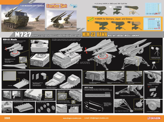 DRAGON 1/35 3588 M727 MIM-23 Guided Missile Carrier&M192 Anti-aircraft Launcher