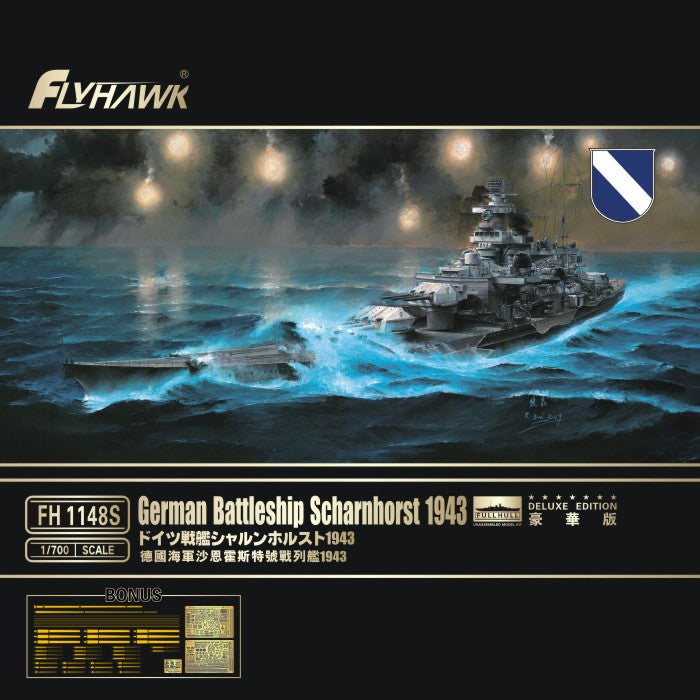 Flyhawk FH1148s 1/700 SCALE German Battle ship Scharnhorst 1943 MODEL 2019 NEW