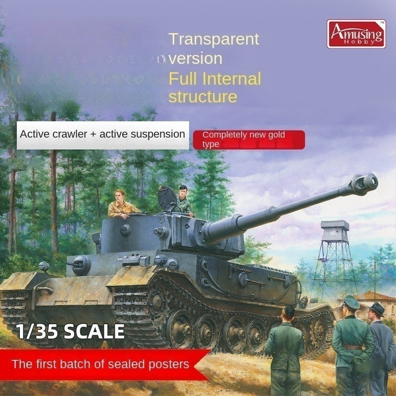 AMUSING Hobby 35A061 1/35 WWII German Tiger P Transparent Shell Full Interior