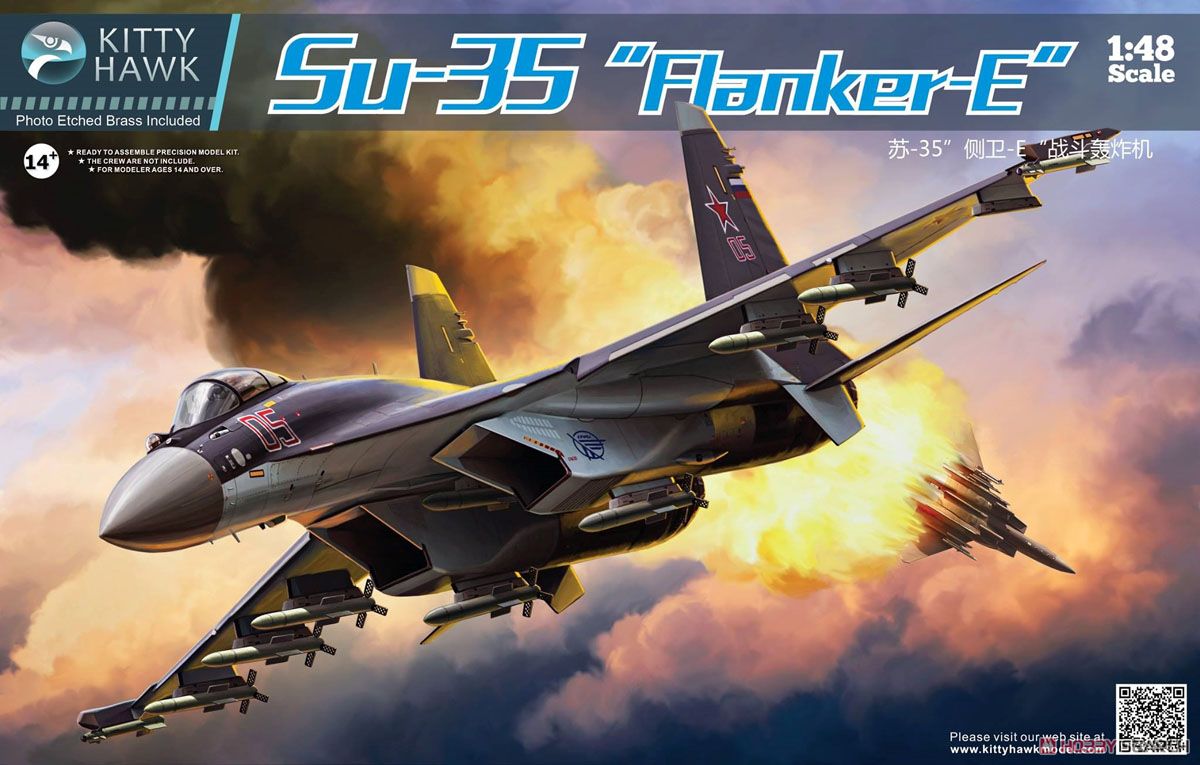 Kitty Hawk 80142 1/48 Su-35 Flanker E Airplane Model Kit New