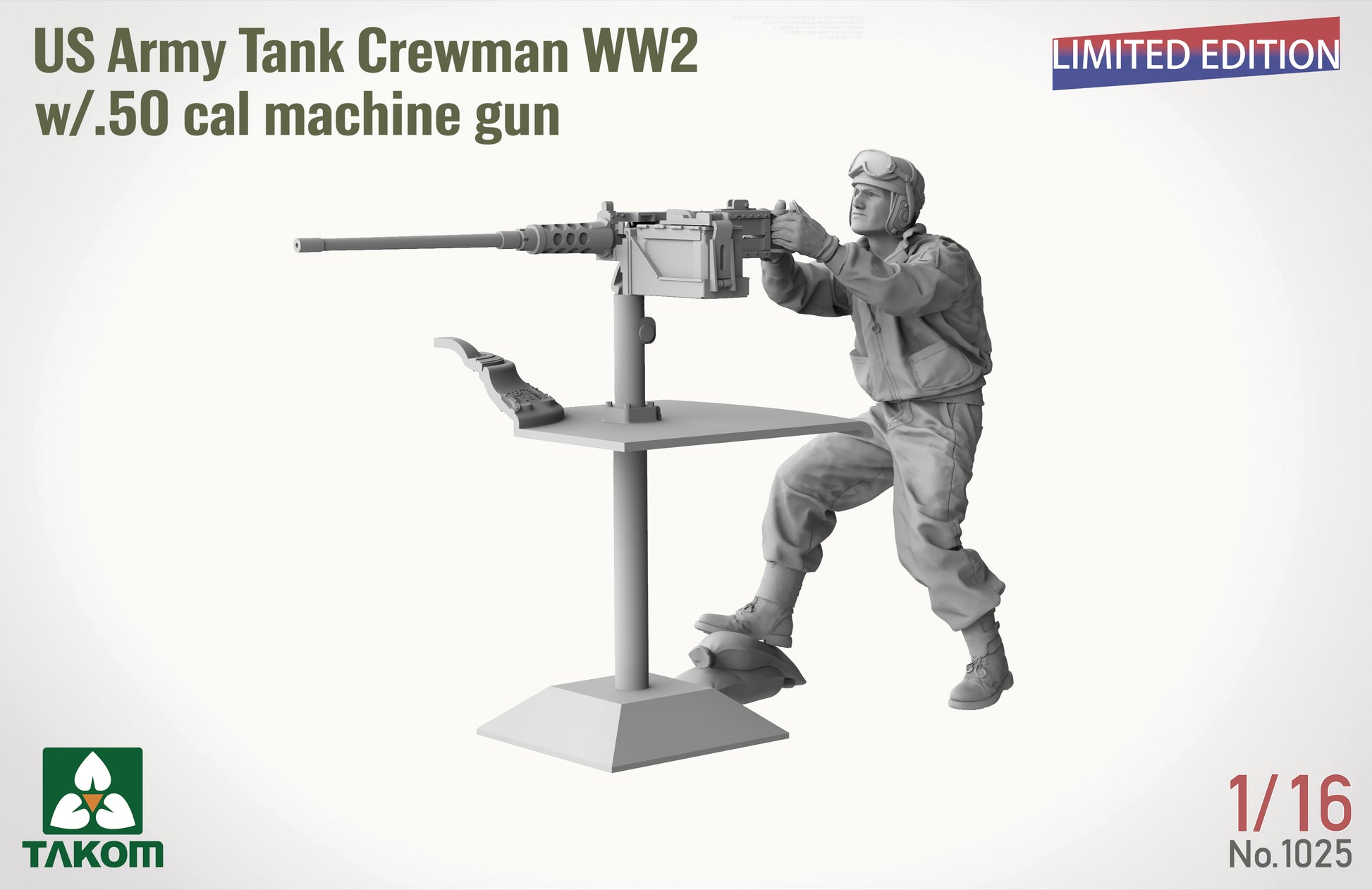 TAKOM 1025 1/16 Army Tank Crewman WW2 w/.50 cal Machine Gu "NO Original Box"