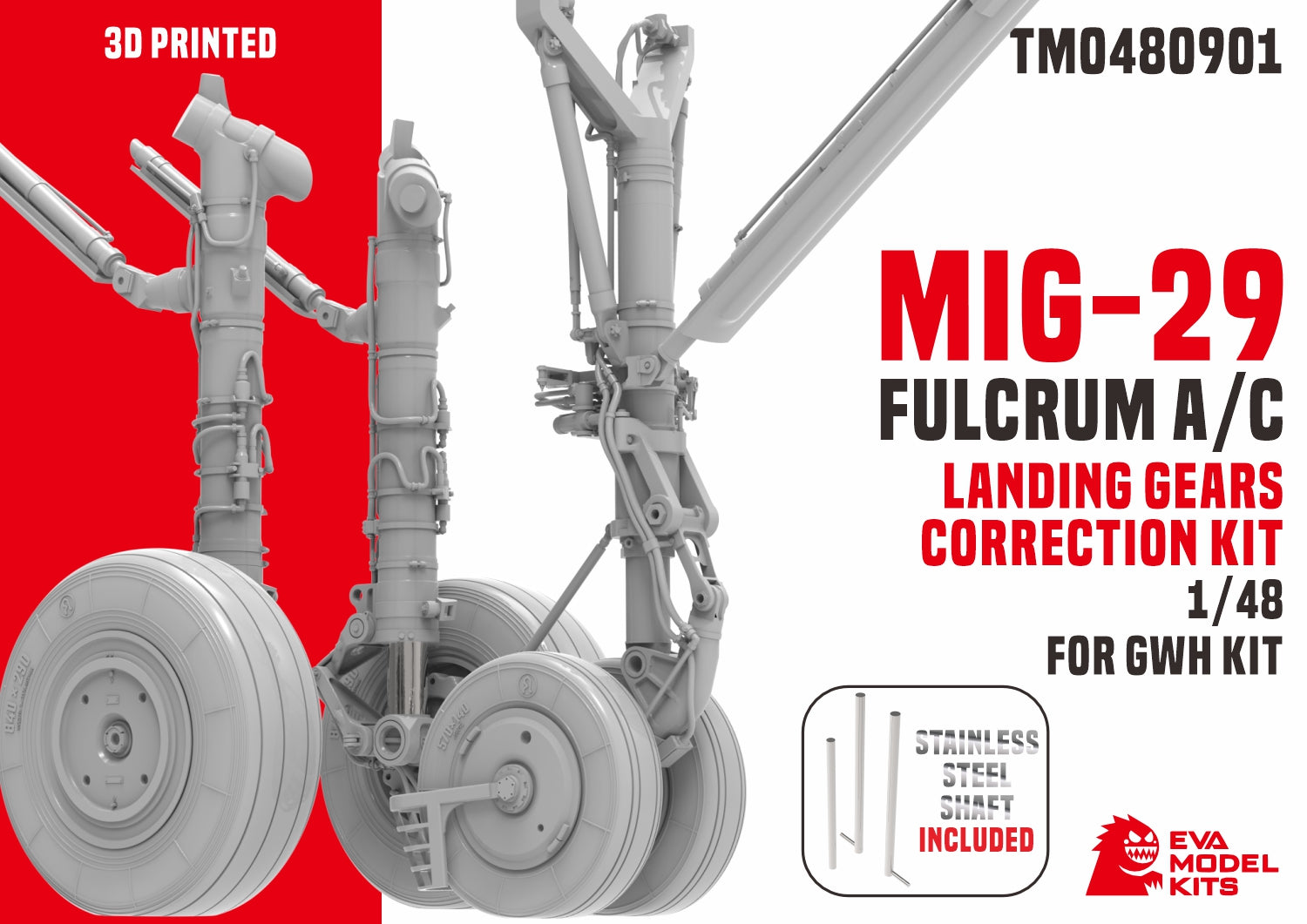 EVAMODEL TM0480901 1/48 Mig-29A/C Fulcrum Landing Gearscorrection Kit "No Model"
