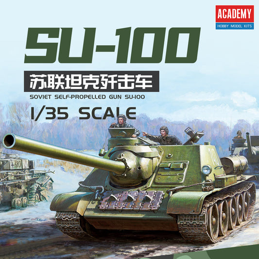 ACADEMY AC13544 1/35 SOVIET SELF-PROPELLED GUN SU-100 Tank Model Kit